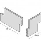 Angolo in quarzite bianca brillante - scatola da 1,26 ML